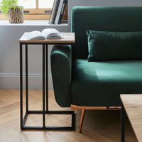 Divano letto 3 posti reclinabile in velluto, verde inglese