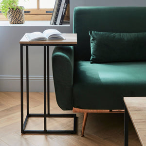 Divano letto 3 posti reclinabile in velluto, verde inglese