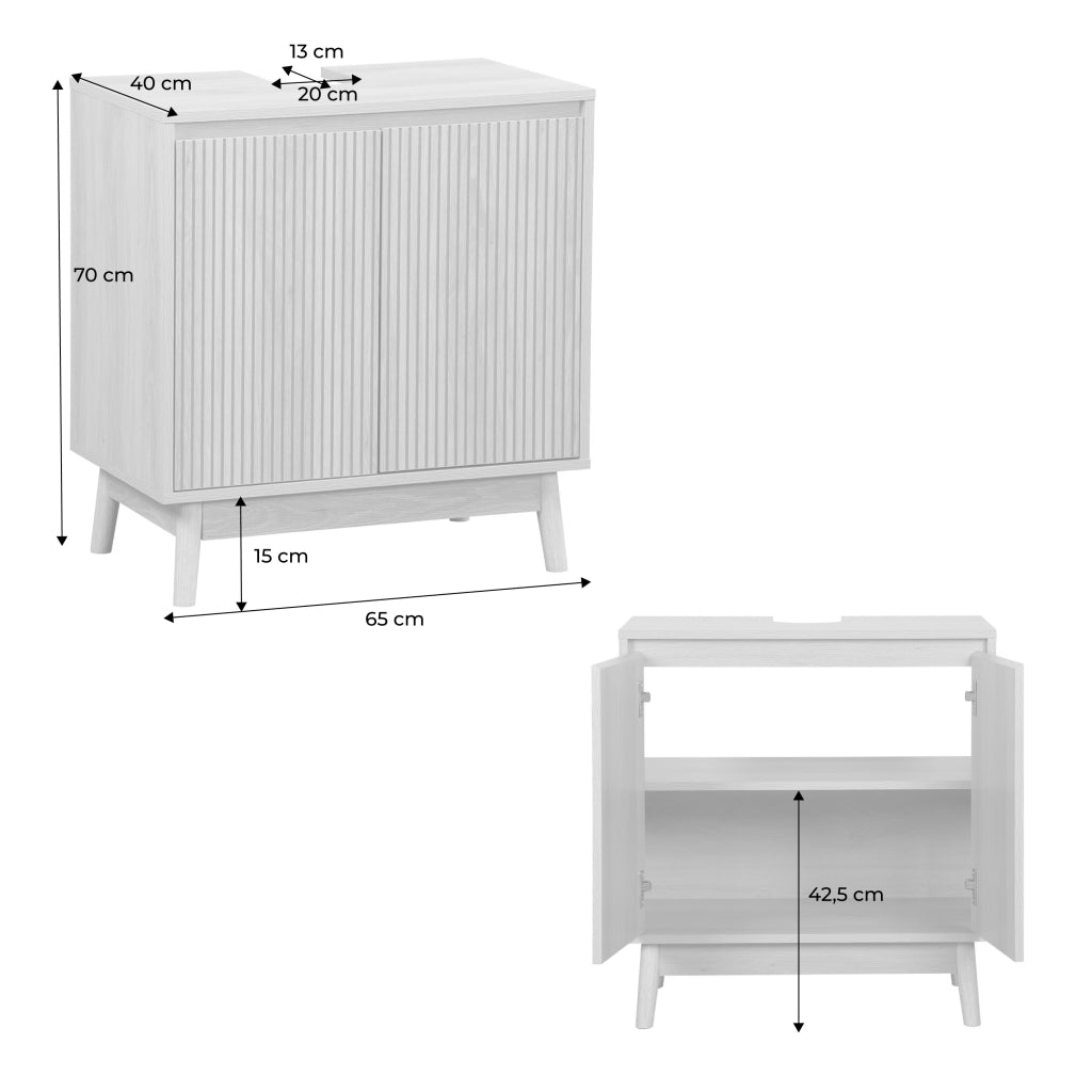 Mobile sottolavabo, marrone naturale