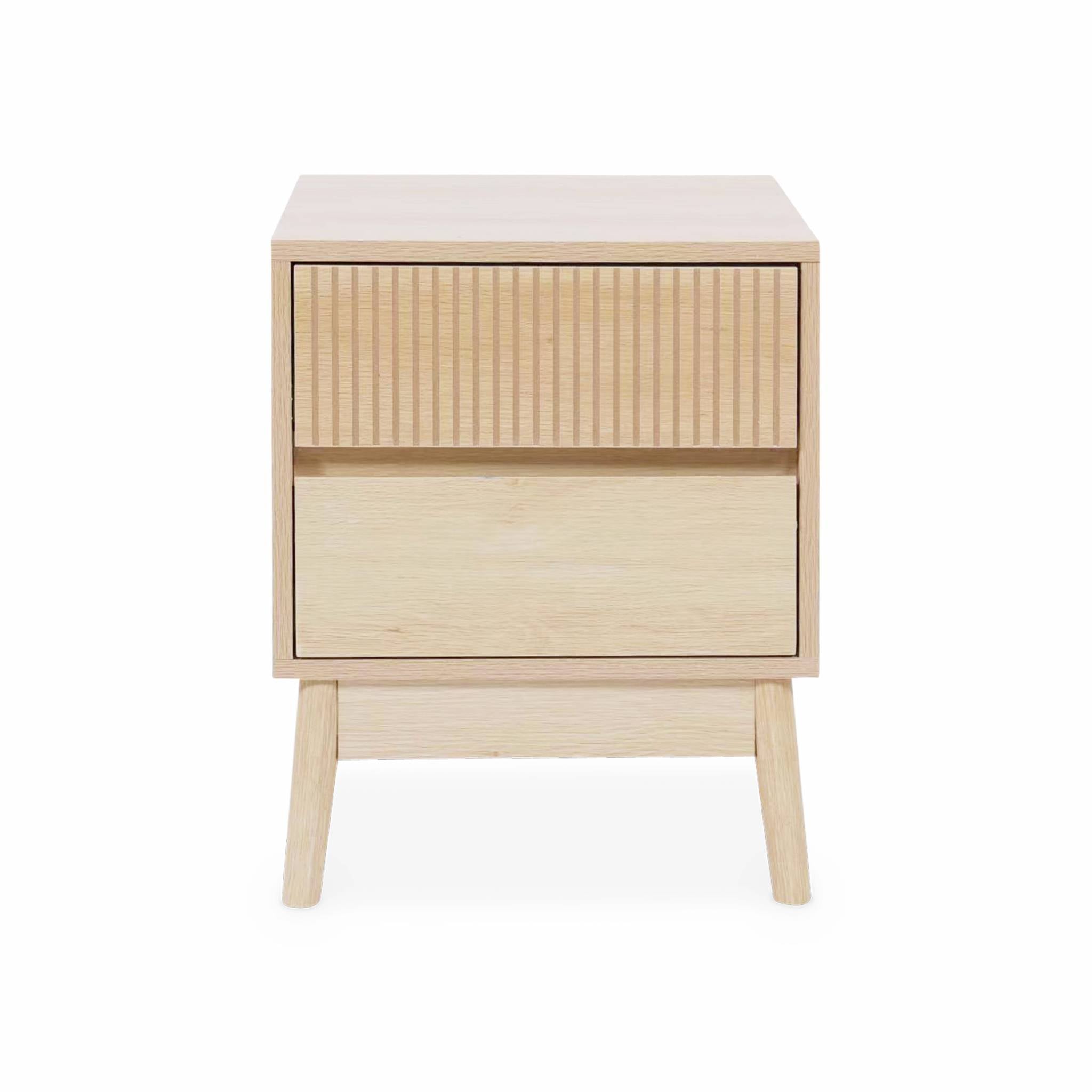 Comodino con 2 cassetti, marrone chiaro