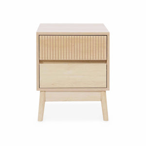 Comodino con 2 cassetti, marrone chiaro