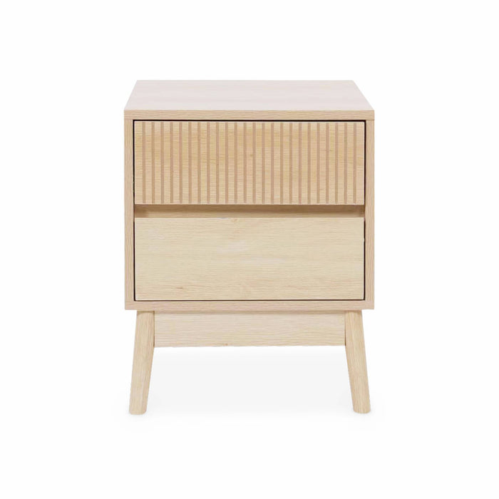 Comodino con 2 cassetti, marrone chiaro