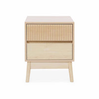 Set di 2 comodini con 2 cassetti, marrone naturale