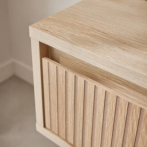 Comodino decorazione legno 1 cassetto, marrone naturale