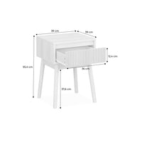 Comodino decorazione legno 1 cassetto, marrone naturale