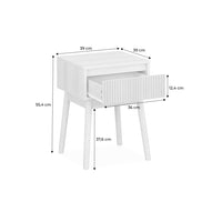 Comodino decorazione legno 1 cassetto, marrone naturale