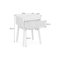 Comodino decorazione legno 1 cassetto, marrone naturale