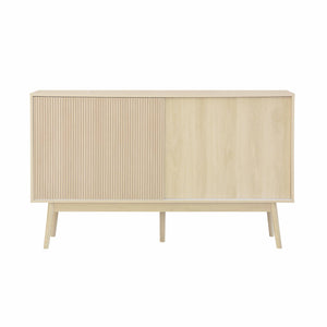 Credenza scandinava a 2 ante effetto legno, 150cm, marrone naturale