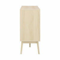 Credenza scandinava a 2 ante effetto legno, 150cm, marrone naturale