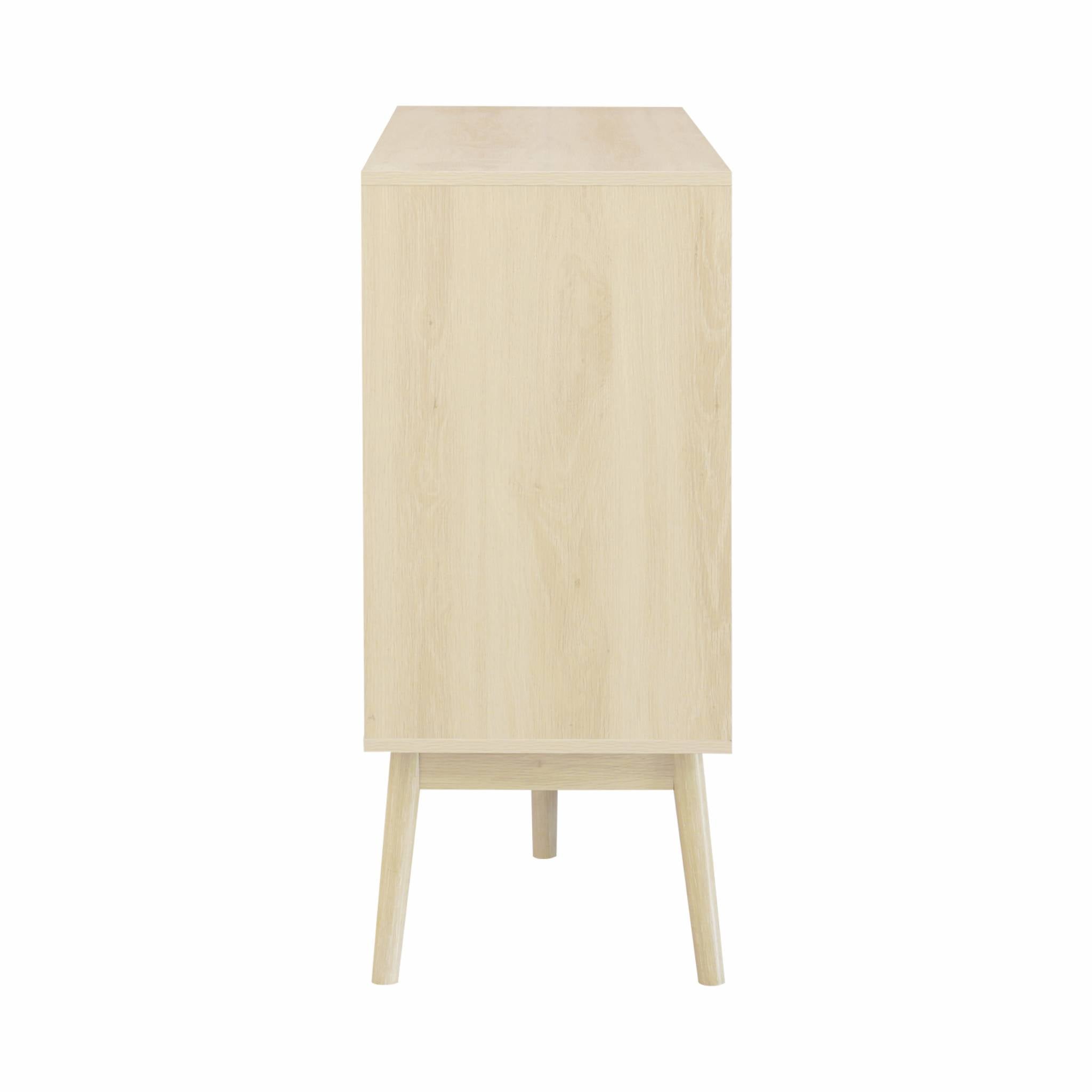 Credenza scandinava a 2 ante effetto legno, 150cm, marrone naturale