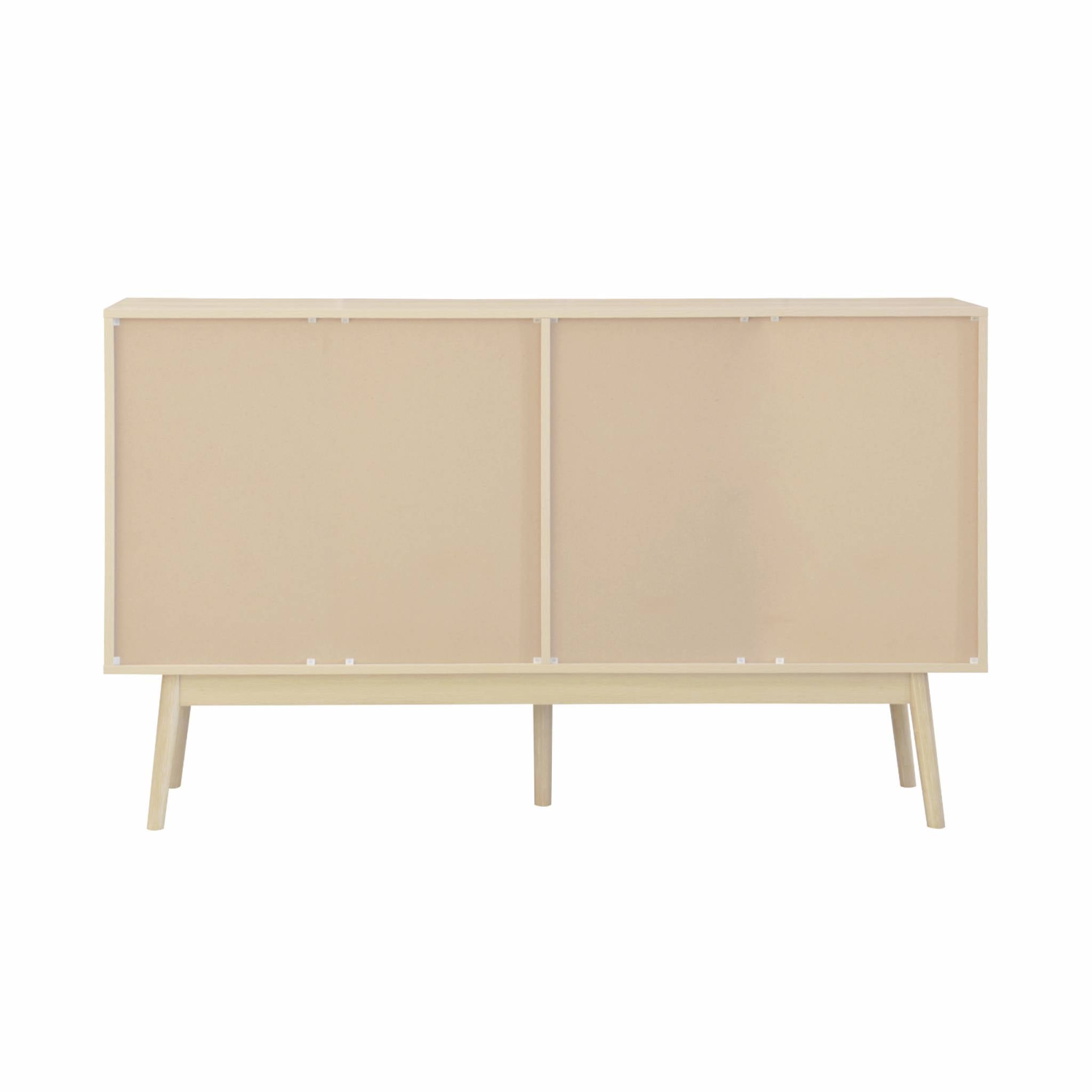 Credenza scandinava a 2 ante effetto legno, 150cm, marrone naturale