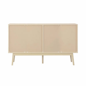 Credenza scandinava a 2 ante effetto legno, 150cm, marrone naturale