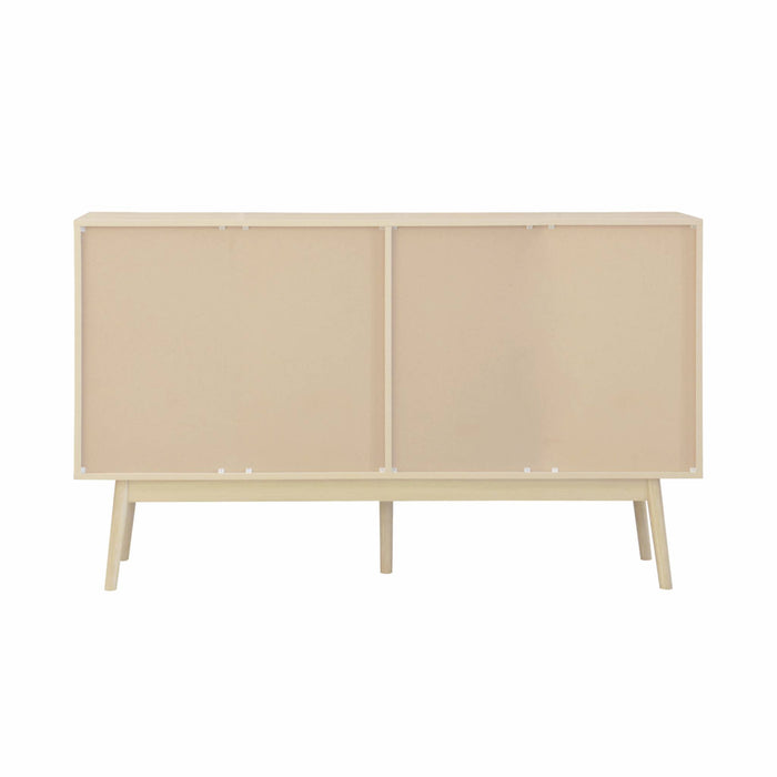 Credenza scandinava a 2 ante effetto legno, 150cm, marrone naturale