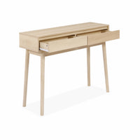 Consolle effetto legno 2 cassetti, marrone naturale