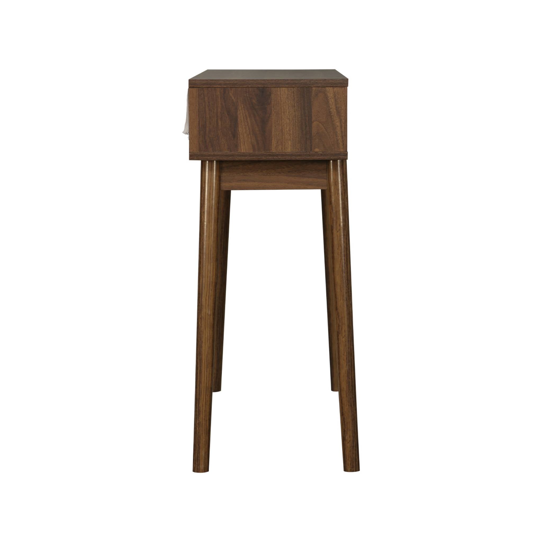 Consolle effetto legno 2 cassetti, marrone scuro naturale