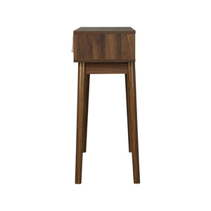 Consolle effetto legno 2 cassetti, marrone scuro naturale