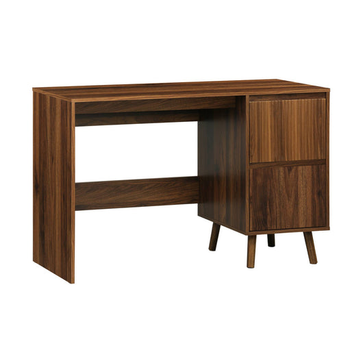 Scrivania scandinava decorazione in legno, 2 cassetti, marrone