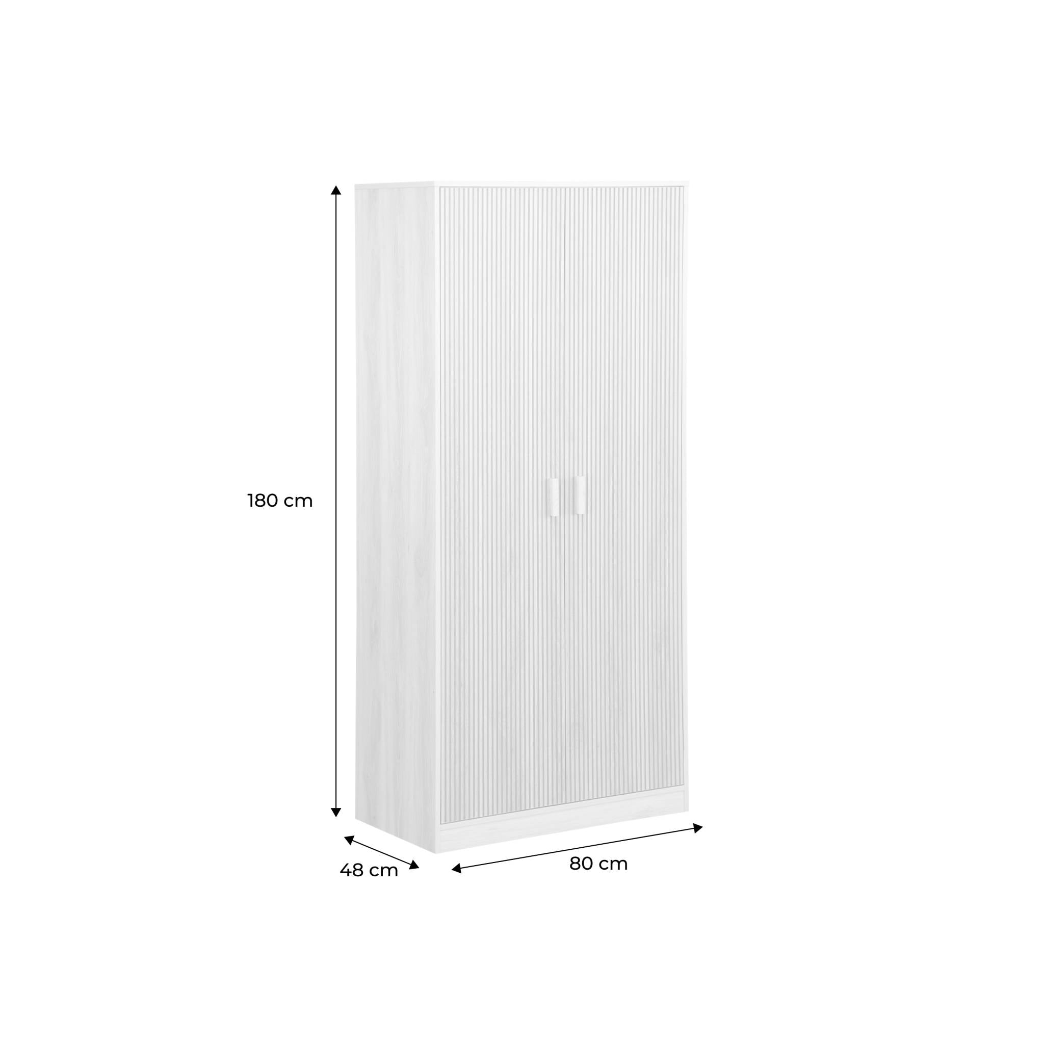 Guardaroba armadio decorazione legno 1 asta appendiabiti 2 porte,