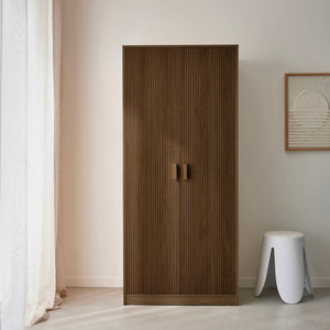 Guardaroba armadio decorazione legno 1 asta appendiabiti 2 porte,