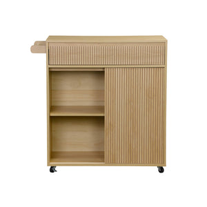 Carrello da cucina decorato in legno con 1 maniglia, 1 cassetto e 2