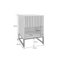 Comodino contemporaneo effetto legno scanalato con 1 cassetto, marrone