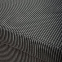 Divano letto arrotondato velluto a coste, 2 posti, grigio scuro