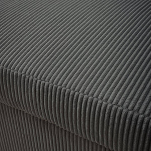 Divano letto arrotondato velluto a coste, 2 posti, grigio scuro