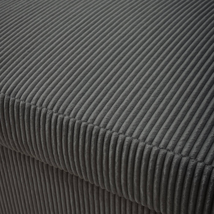 Divano letto arrotondato velluto a coste, 2 posti, grigio scuro