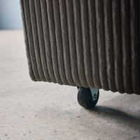 Divano letto arrotondato velluto a coste, 2 posti, grigio scuro