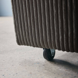 Divano letto arrotondato velluto a coste, 2 posti, grigio scuro