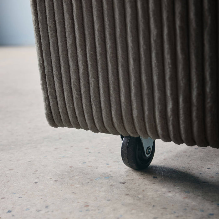 Divano letto arrotondato velluto a coste, 2 posti, grigio scuro