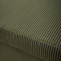 Divano letto arrotondato velluto a coste, 2 posti, verde kaki