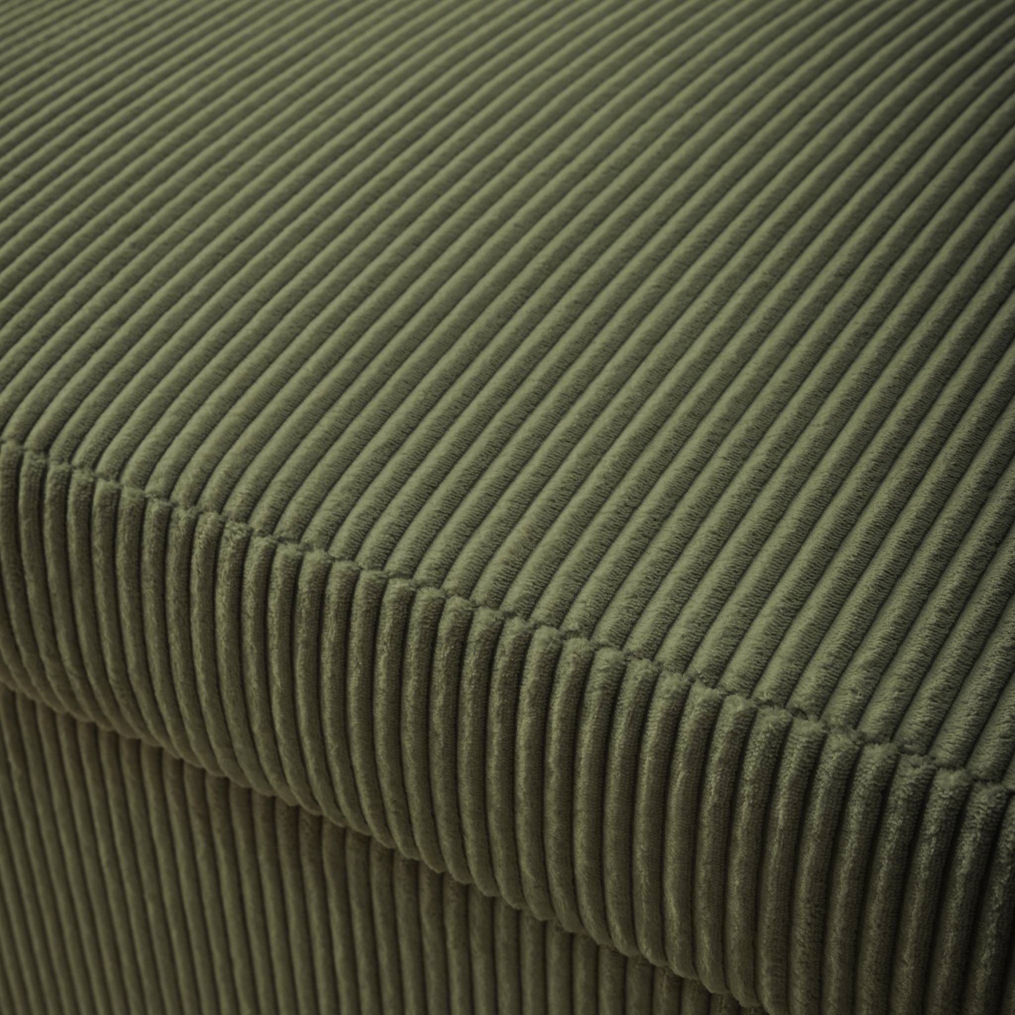 Divano letto arrotondato velluto a coste, 2 posti, verde kaki