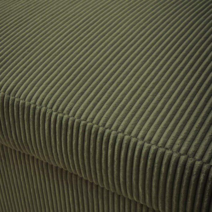 Divano letto arrotondato velluto a coste, 2 posti, verde kaki