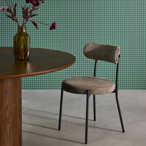 Set di 2 sedie in metallo e tessuto ciniglia, verde