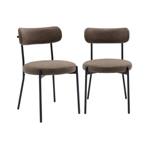 Set di 2 sedie metallo e similpelle , marrone