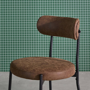 Set di 2 sedie metallo e similpelle , marrone