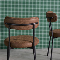 Set di 2 sedie metallo e similpelle , marrone