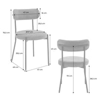 Set di 2 sedie metallo e similpelle , marrone