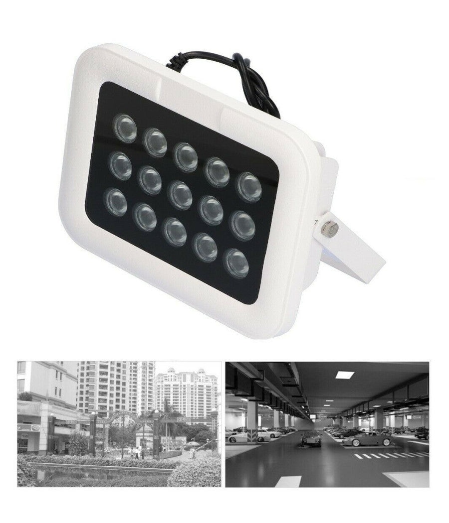 Illuminatore Faretto Infrarossi Per Telecamera 15 Led Ir 900 Lm Per Telecamere         