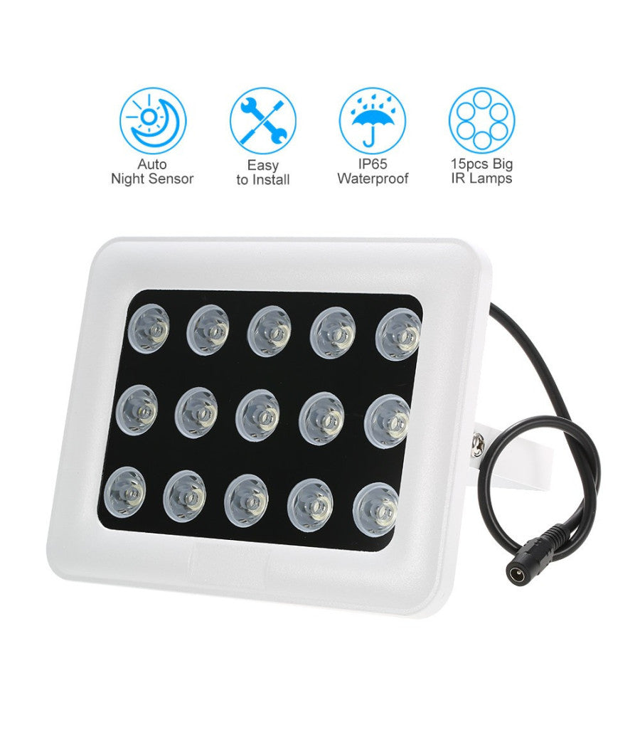 Illuminatore Faretto Infrarossi Per Telecamera 15 Led Ir 900 Lm Per Telecamere         