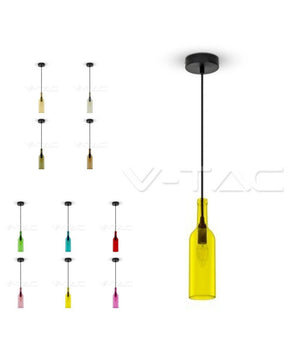 Illuminazione V-tac Led Lampadario Portalampada Bottiglia Pendente E14 Colorato  Marrone       