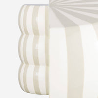 Tavolino da salotto in acciaio smaltato a righe, 46cm, beige