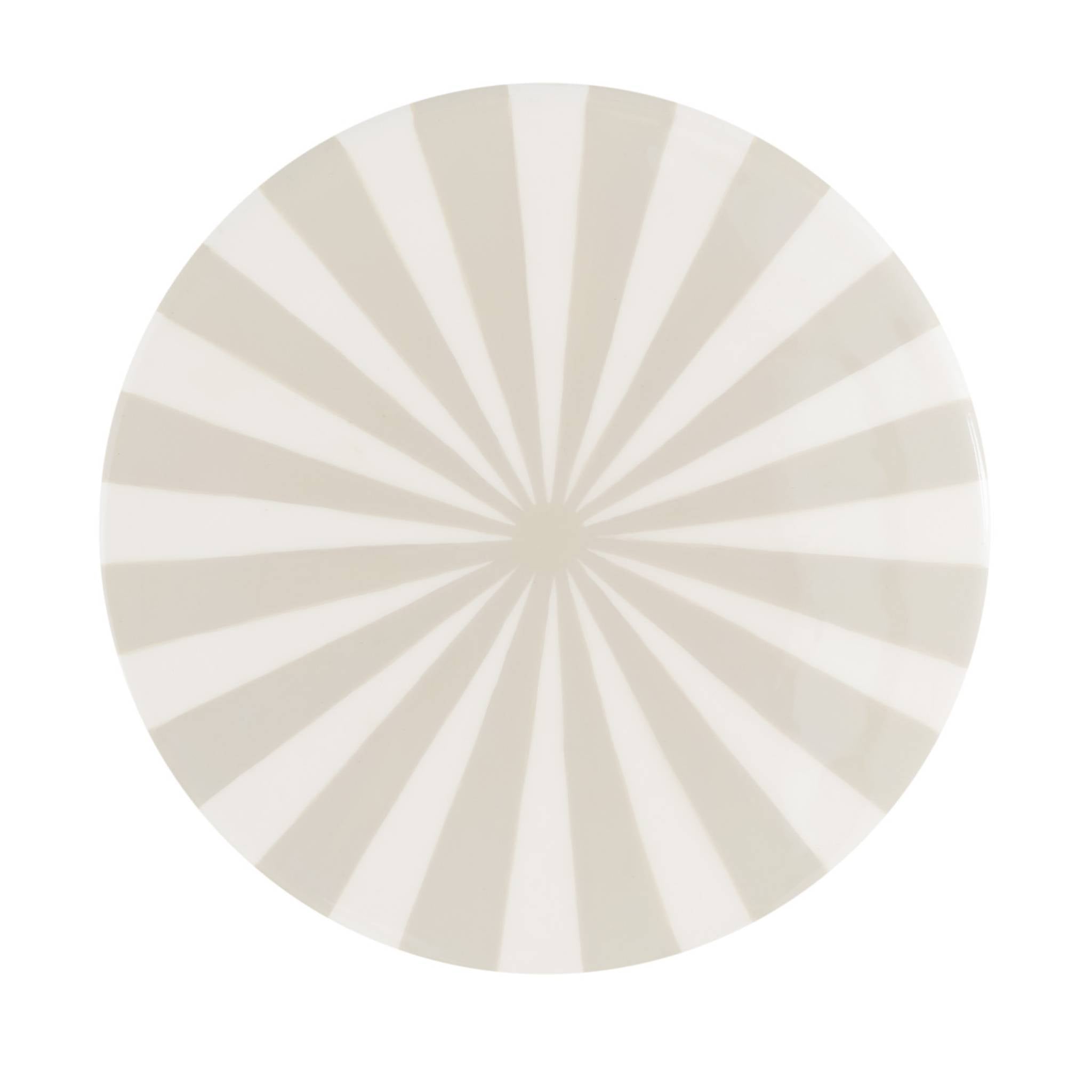 Tavolino da salotto in acciaio smaltato a righe, 46cm, beige