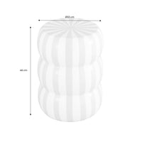 Tavolino da salotto in acciaio smaltato a righe, 46cm, beige