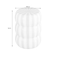 Tavolino da salotto in acciaio smaltato a righe, 46cm, beige