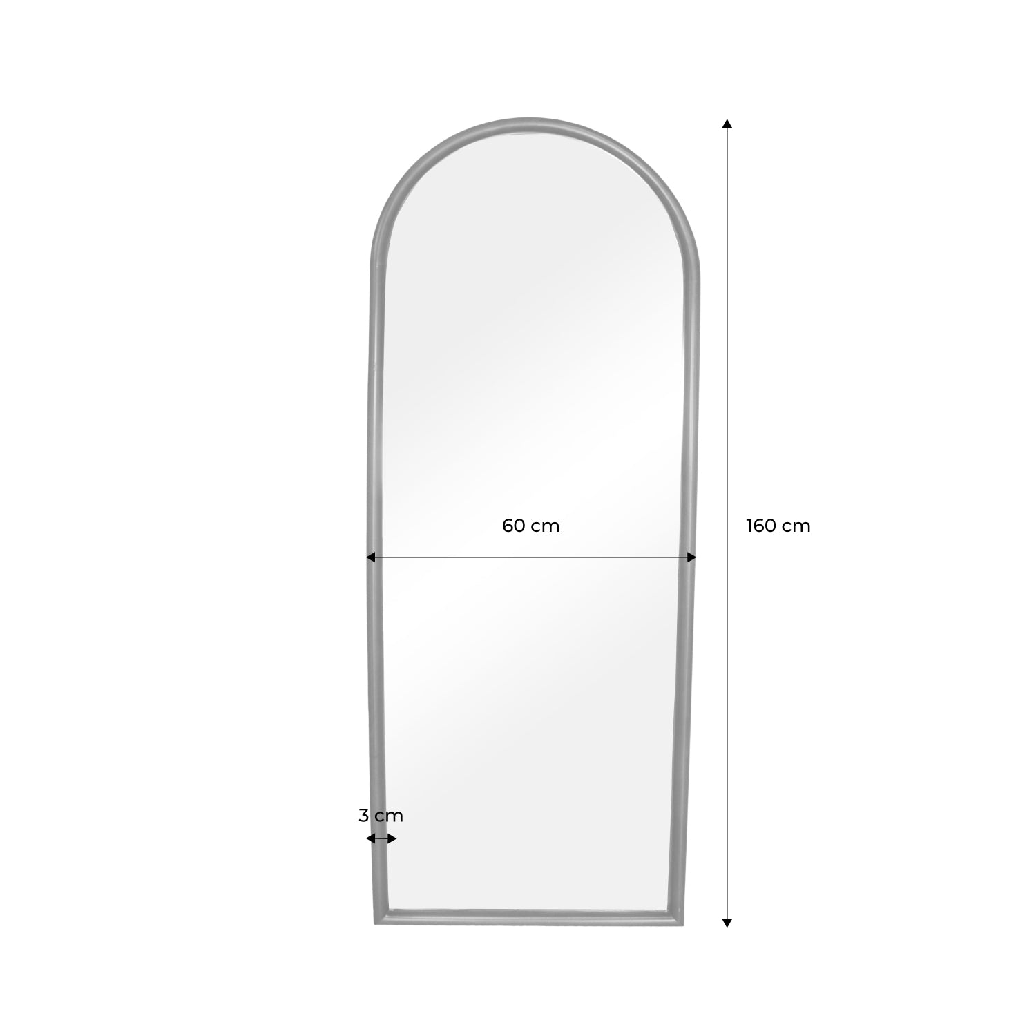 Specchio arco legno di pino, noce