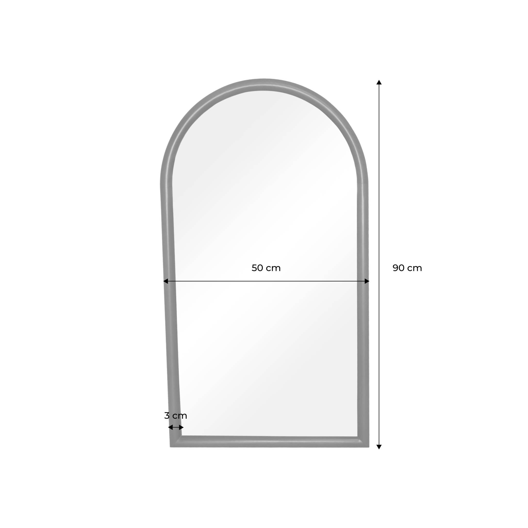 Specchio arco legno di pino, noce