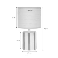 Lampada da tavolo interno ceramica paralume effetto rattan h 28cm,