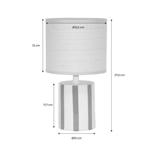 Lampada da tavolo interno ceramica paralume effetto rattan h 28cm,